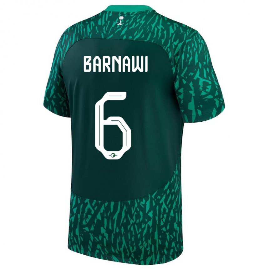 Damen Saudi-arabische Mohammed Barnawi #6 Dunkelgrün Auswärtstrikot Trikot 22-24 T-shirt Österreich