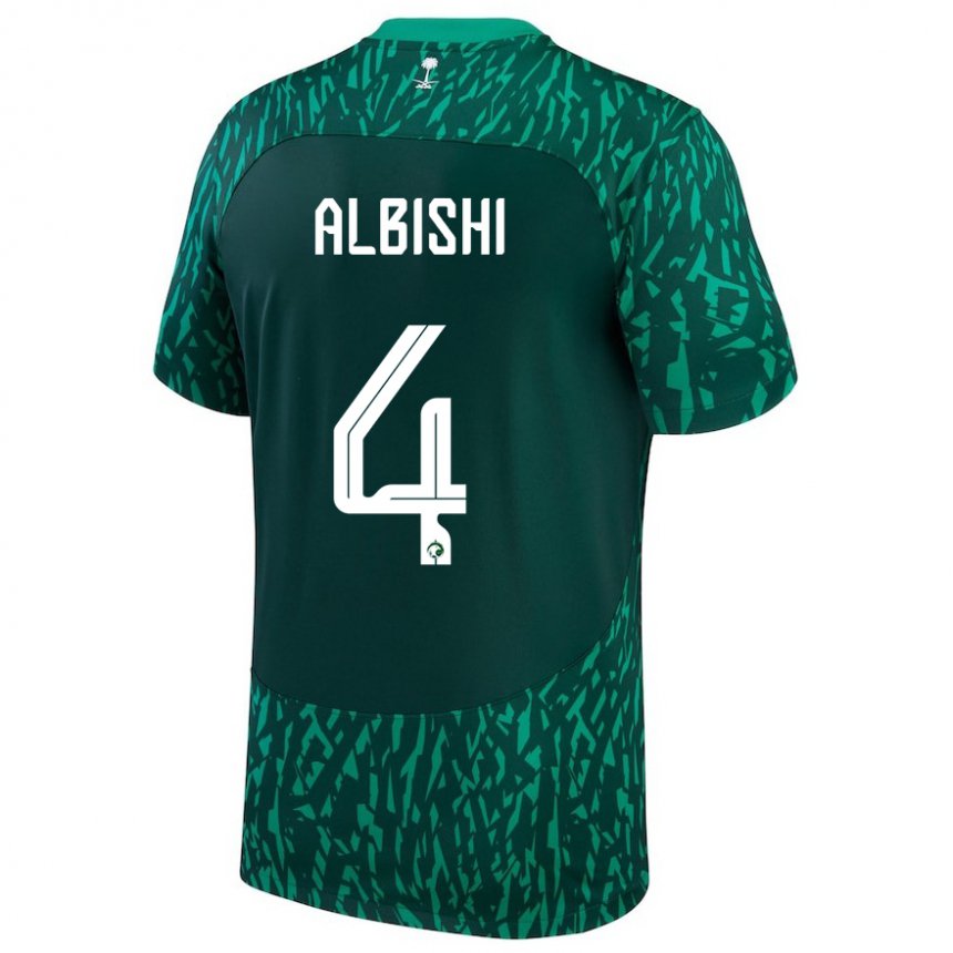 Damen Saudi-arabische Abdullah Albishi #4 Dunkelgrün Auswärtstrikot Trikot 22-24 T-shirt Österreich