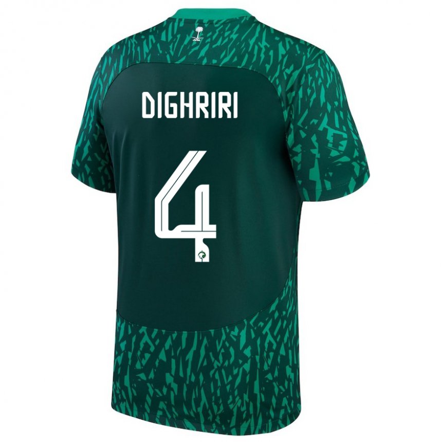 Damen Saudi-arabische Khalid Dighriri #4 Dunkelgrün Auswärtstrikot Trikot 22-24 T-shirt Österreich