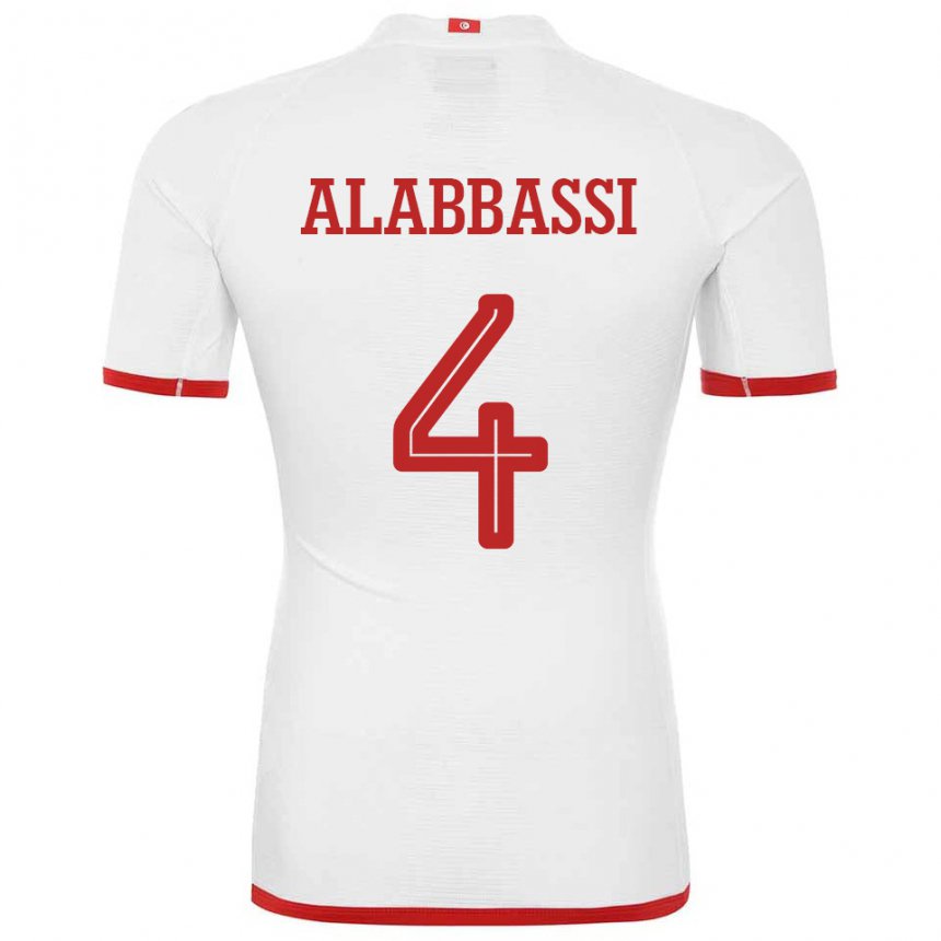 Damen Tunesische Chaima Alabbassi #4 Weiß Auswärtstrikot Trikot 22-24 T-shirt Österreich