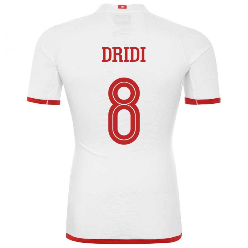 Damen Tunesische Yassine Dridi #8 Weiß Auswärtstrikot Trikot 22-24 T-shirt Österreich