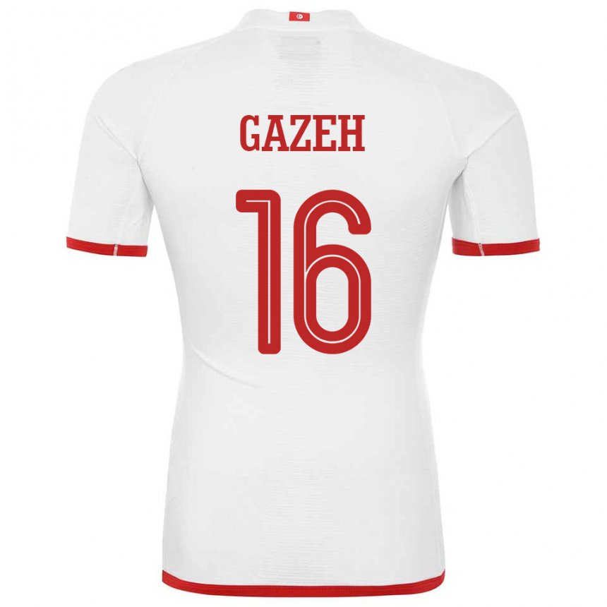 Damen Tunesische Raed Gazeh #16 Weiß Auswärtstrikot Trikot 22-24 T-shirt Österreich