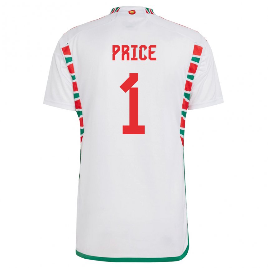 Damen Walisische Jo Price #1 Weiß Auswärtstrikot Trikot 22-24 T-shirt Österreich