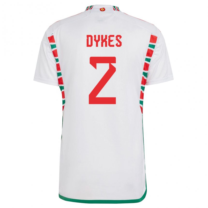 Damen Walisische Loren Dykes #2 Weiß Auswärtstrikot Trikot 22-24 T-shirt Österreich