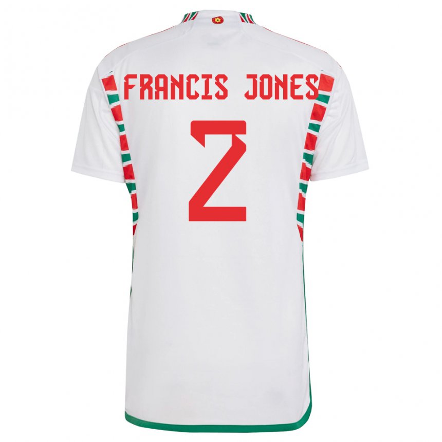 Damen Walisische Maria Francis Jones #2 Weiß Auswärtstrikot Trikot 22-24 T-shirt Österreich