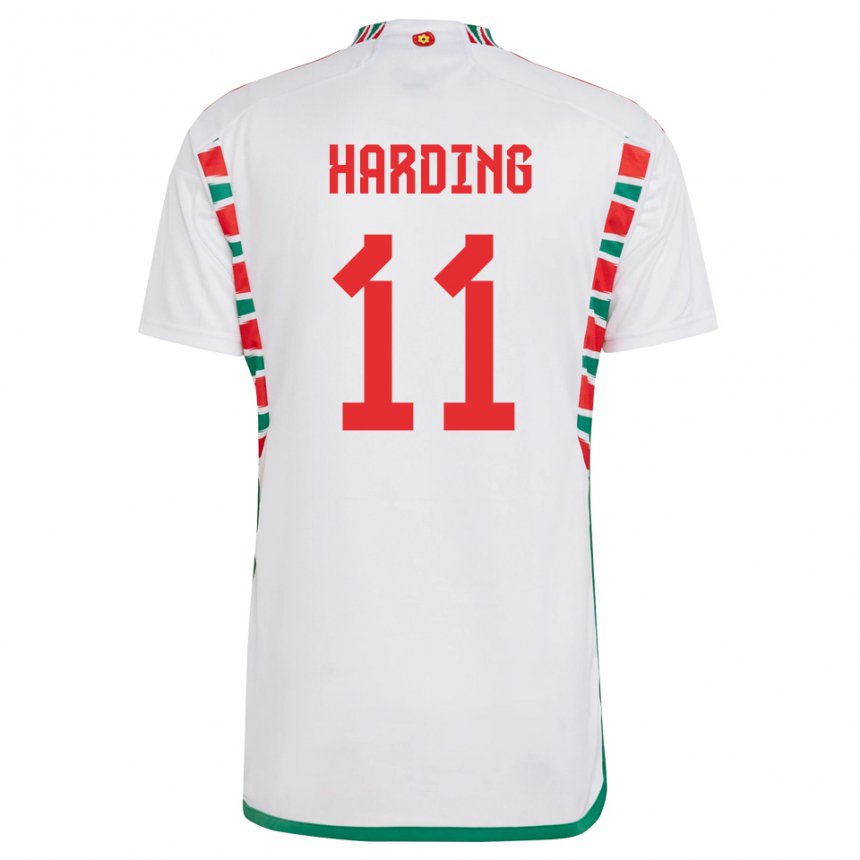 Damen Walisische Natasha Harding #11 Weiß Auswärtstrikot Trikot 22-24 T-shirt Österreich