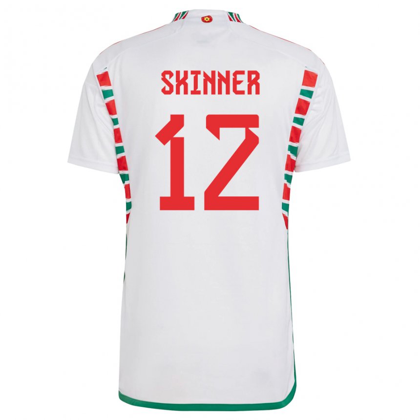 Damen Walisische Claire Skinner #12 Weiß Auswärtstrikot Trikot 22-24 T-shirt Österreich