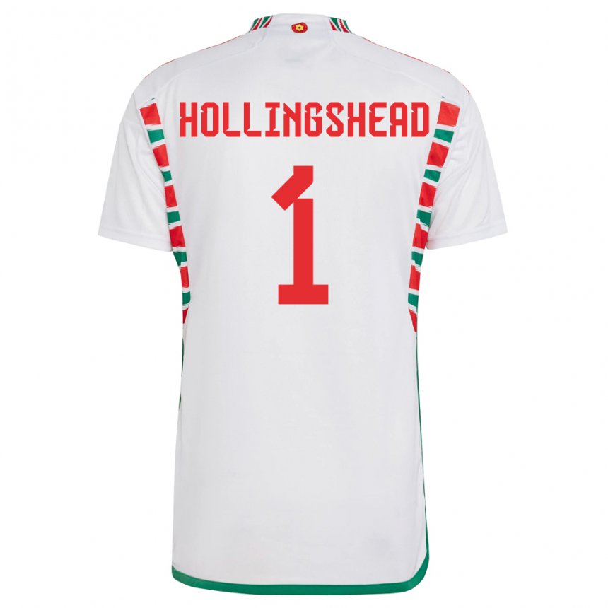 Damen Walisische Ronnie Hollingshead #1 Weiß Auswärtstrikot Trikot 22-24 T-shirt Österreich
