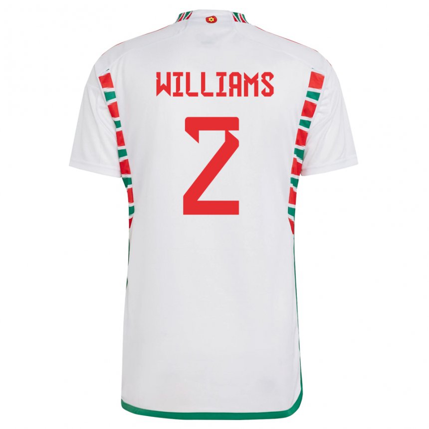 Damen Walisische Morgan Williams #2 Weiß Auswärtstrikot Trikot 22-24 T-shirt Österreich