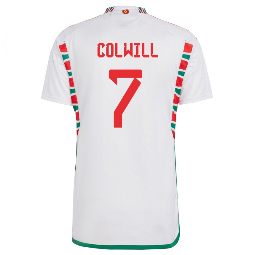 Damen Walisische Joel Colwill #7 Weiß Auswärtstrikot Trikot 22-24 T-shirt Österreich