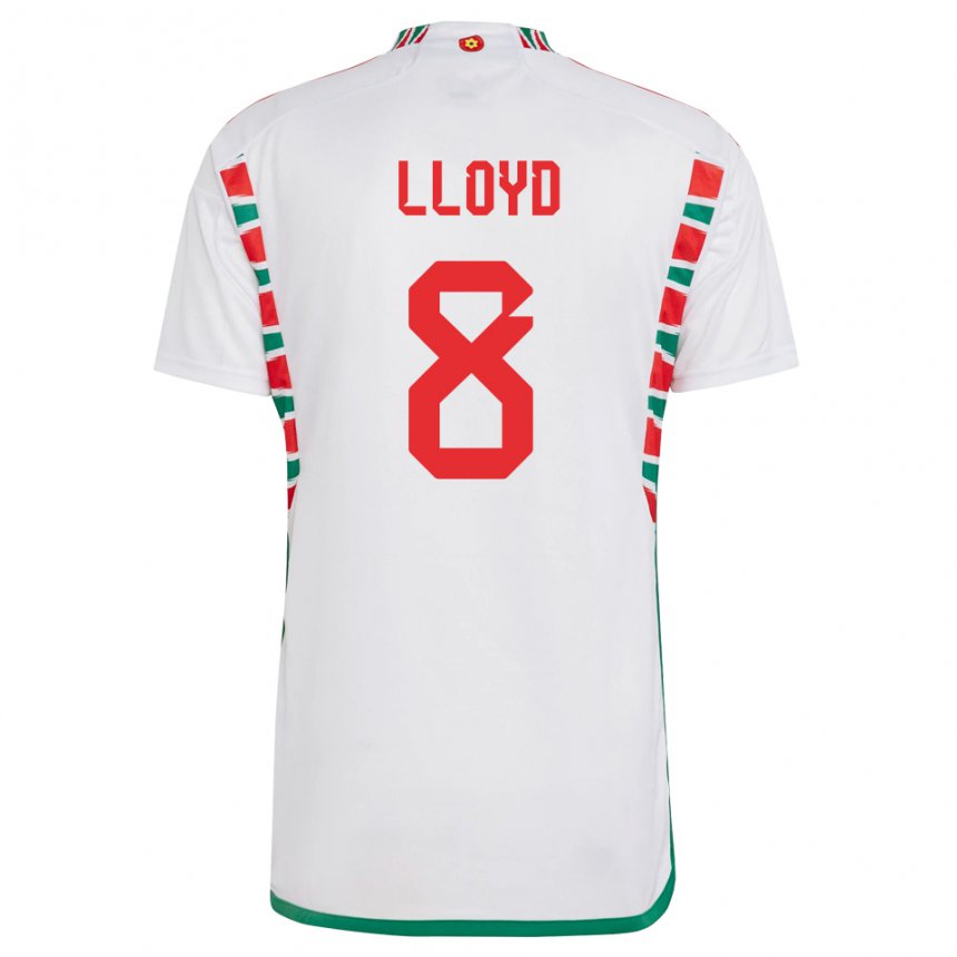 Damen Walisische Ben Lloyd #8 Weiß Auswärtstrikot Trikot 22-24 T-shirt Österreich