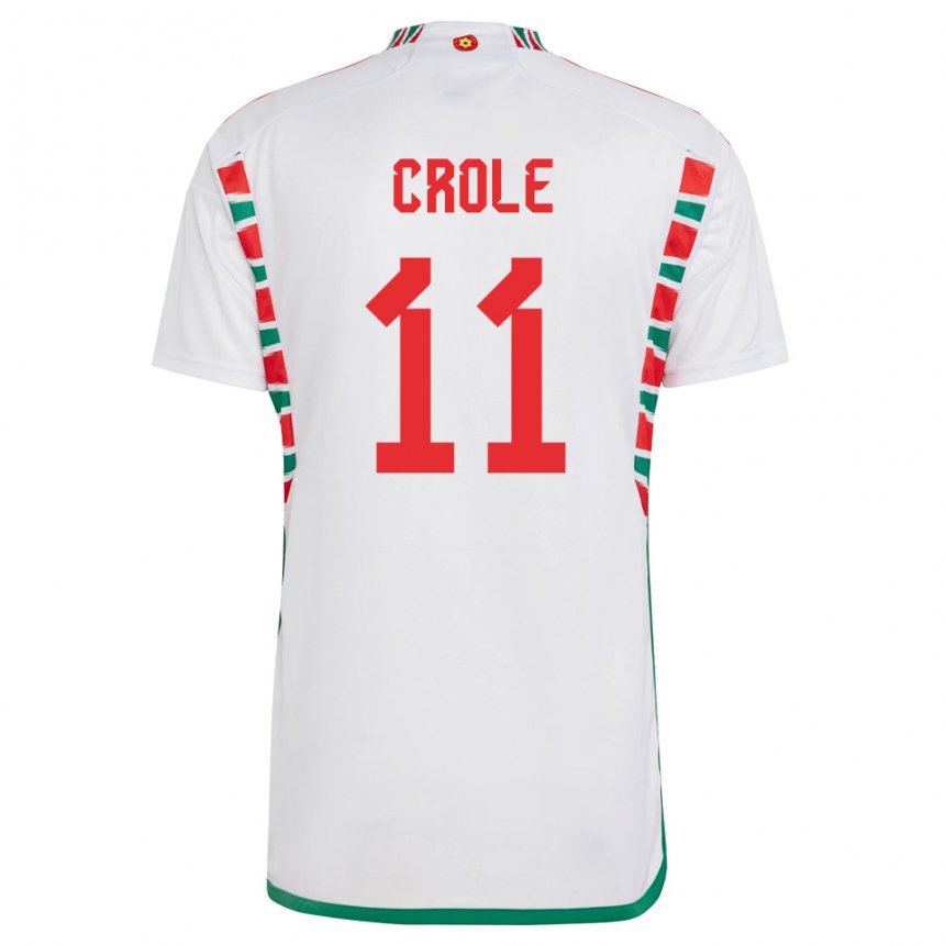 Damen Walisische James Crole #11 Weiß Auswärtstrikot Trikot 22-24 T-shirt Österreich
