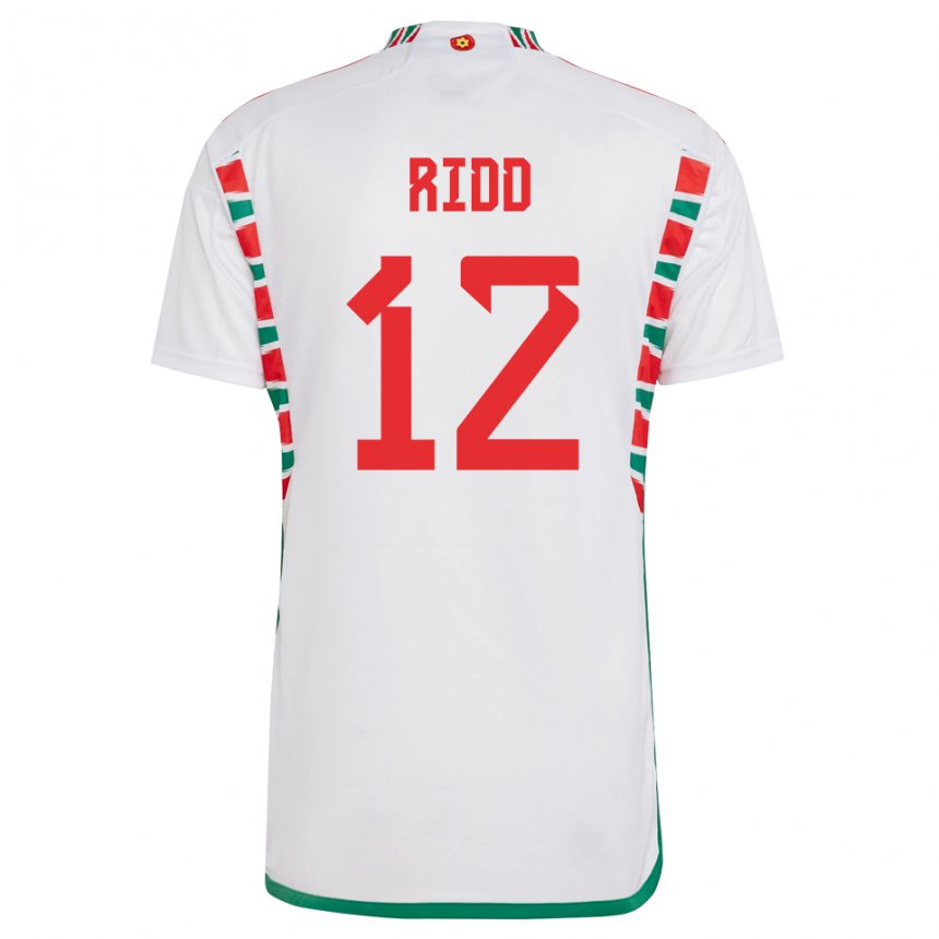 Damen Walisische Lewis Ridd #12 Weiß Auswärtstrikot Trikot 22-24 T-shirt Österreich