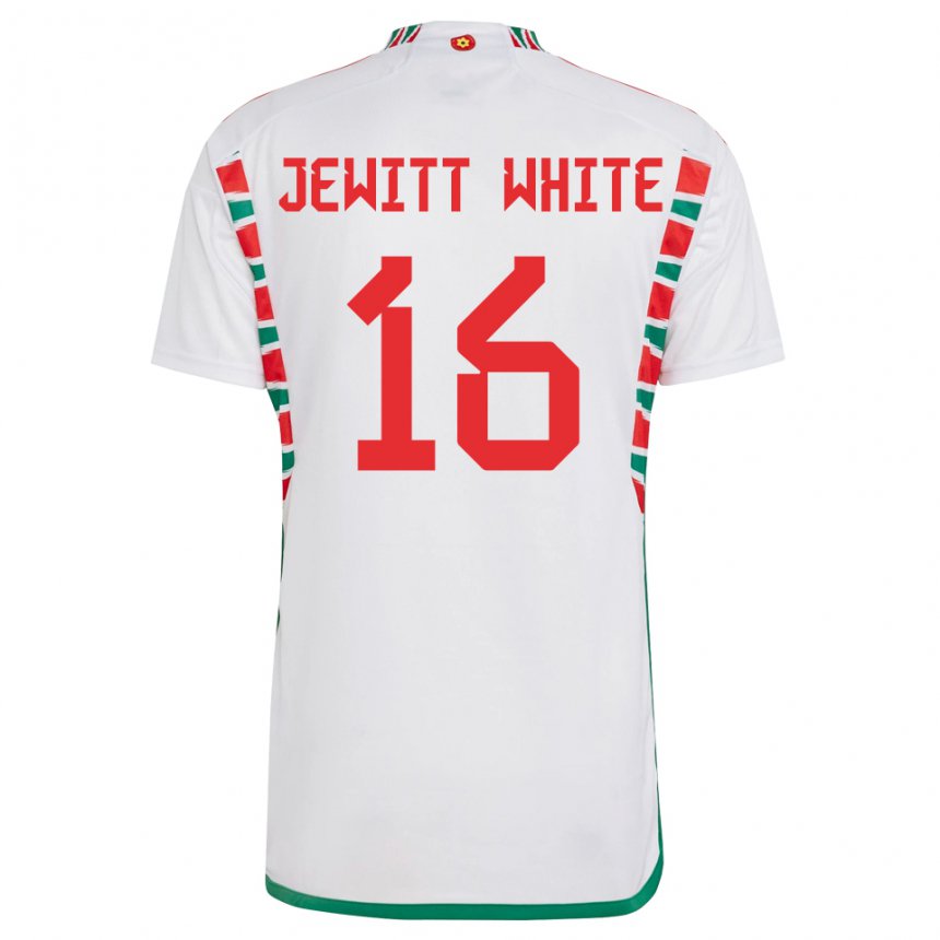 Damen Walisische Harry Jewitt White #16 Weiß Auswärtstrikot Trikot 22-24 T-shirt Österreich