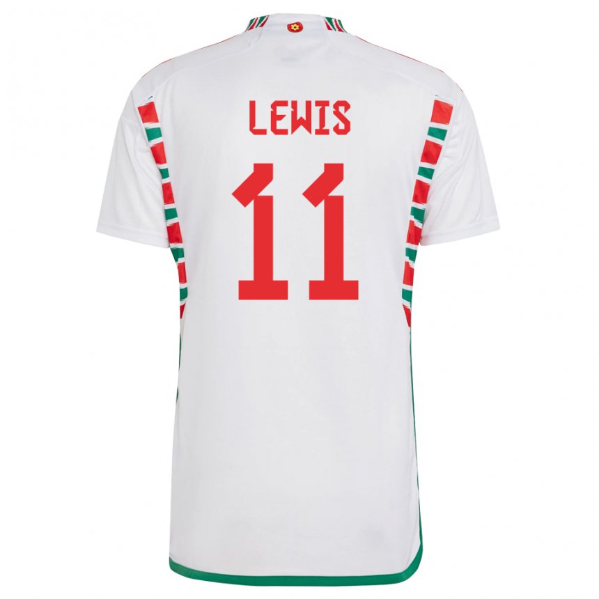 Damen Walisische Sonny Lewis #11 Weiß Auswärtstrikot Trikot 22-24 T-shirt Österreich