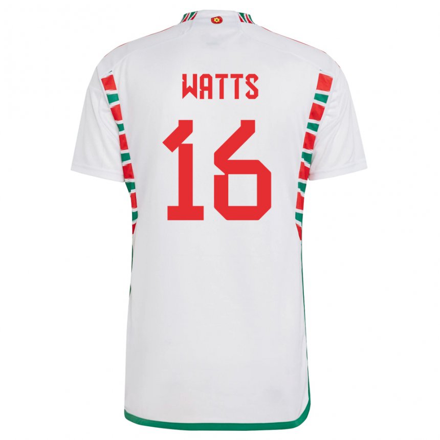 Damen Walisische Daniel Watts #16 Weiß Auswärtstrikot Trikot 22-24 T-shirt Österreich