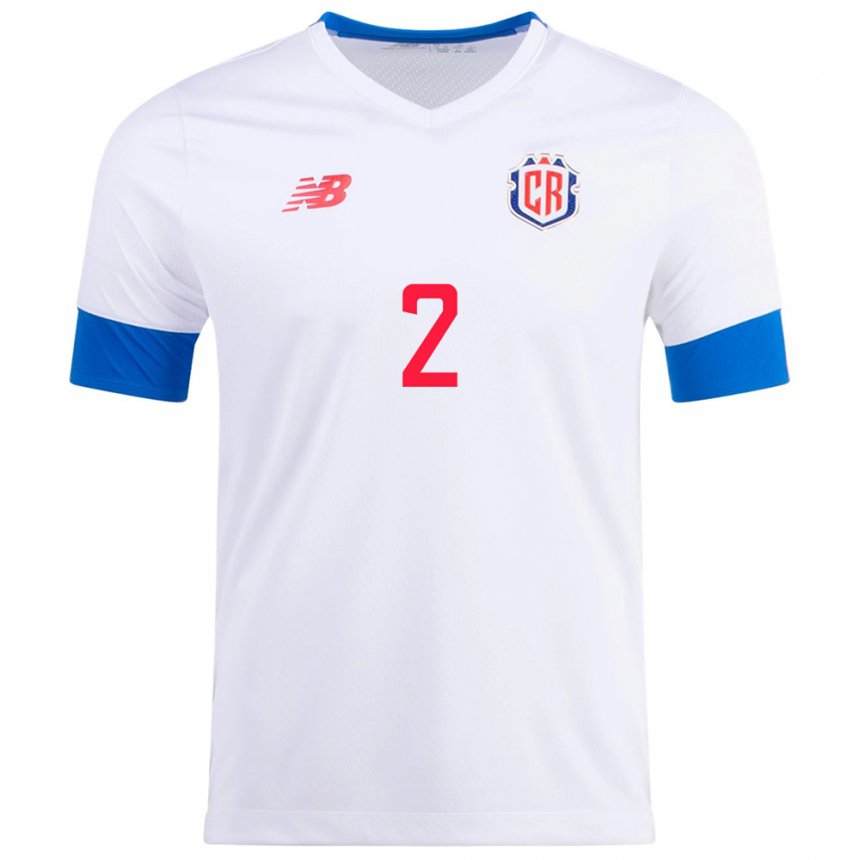 Damen Costa-ricanische Gabriela Guillen #2 Weiß Auswärtstrikot Trikot 22-24 T-shirt Österreich