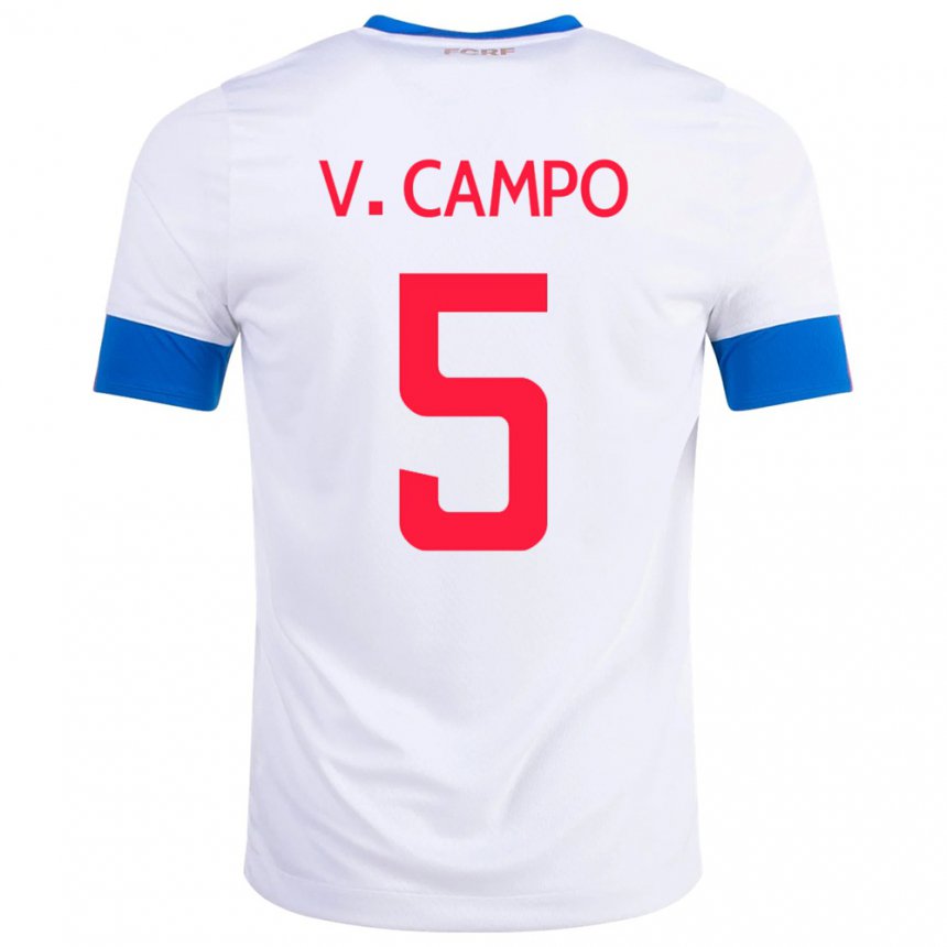 Damen Costa-ricanische Valeria Del Campo #5 Weiß Auswärtstrikot Trikot 22-24 T-shirt Österreich
