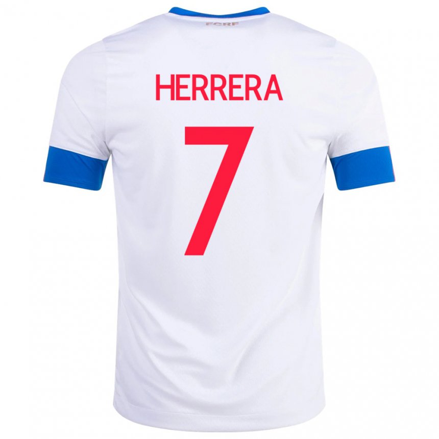 Damen Costa-ricanische Melissa Herrera #7 Weiß Auswärtstrikot Trikot 22-24 T-shirt Österreich