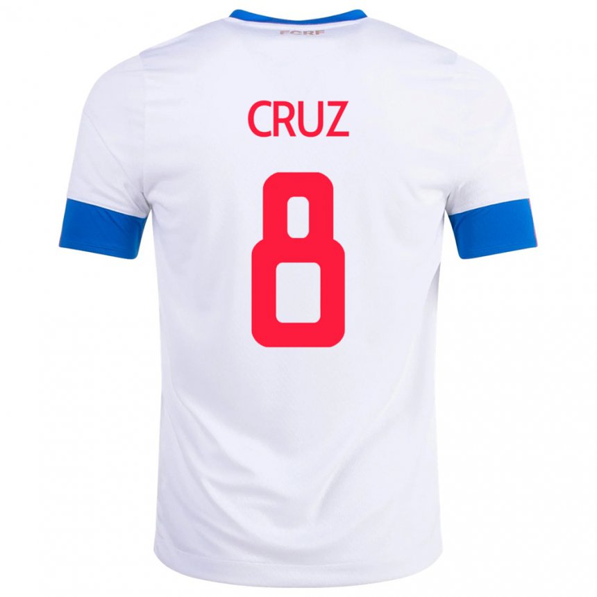 Damen Costa-ricanische Daniela Cruz #8 Weiß Auswärtstrikot Trikot 22-24 T-shirt Österreich