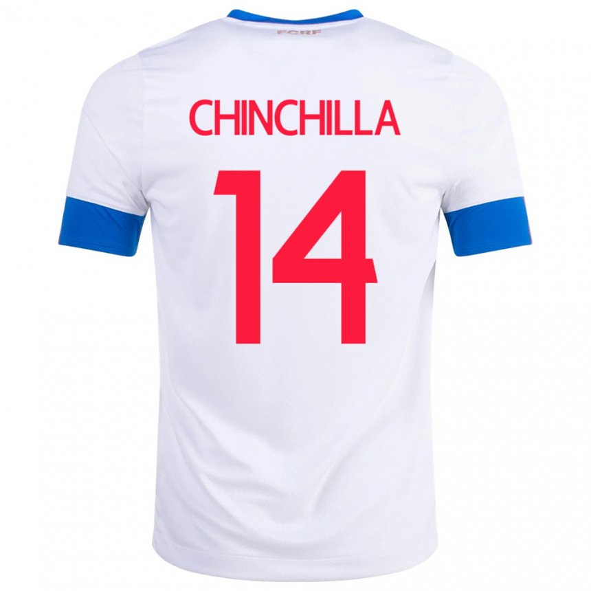 Damen Costa-ricanische Priscila Chinchilla #14 Weiß Auswärtstrikot Trikot 22-24 T-shirt Österreich