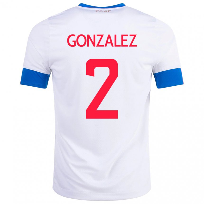 Damen Costa-ricanische Julian Gonzalez #2 Weiß Auswärtstrikot Trikot 22-24 T-shirt Österreich