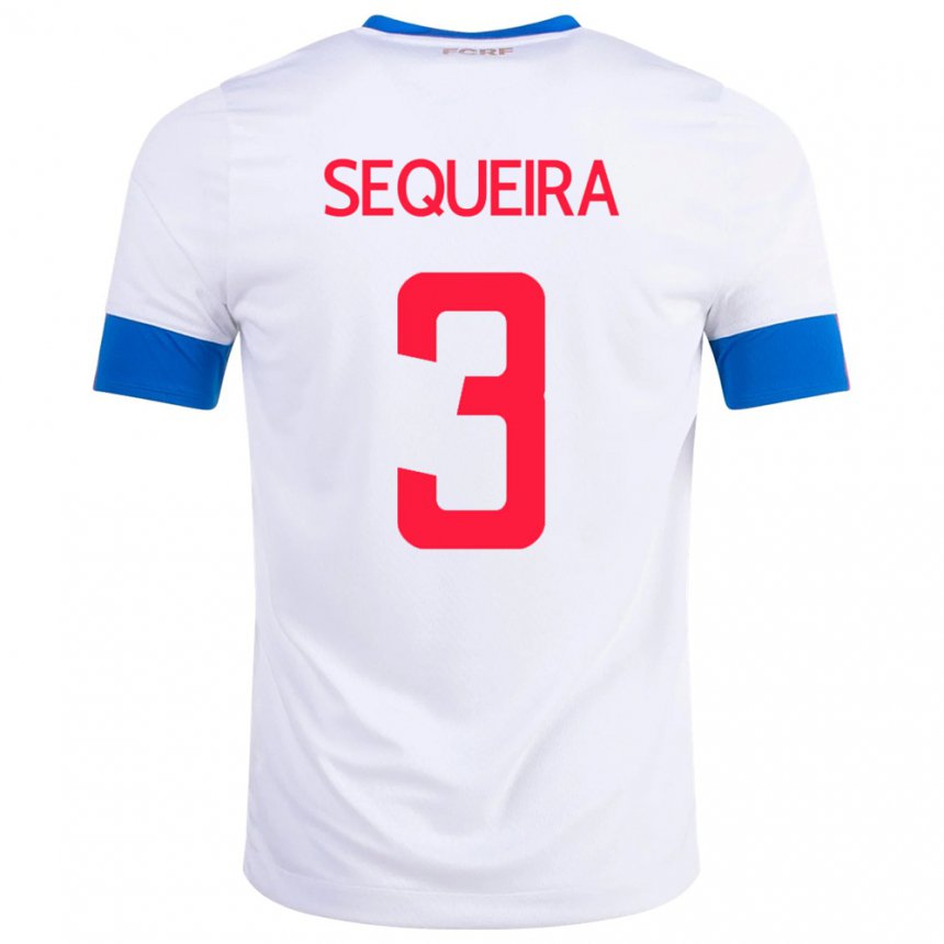 Damen Costa-ricanische Douglas Sequeira #3 Weiß Auswärtstrikot Trikot 22-24 T-shirt Österreich
