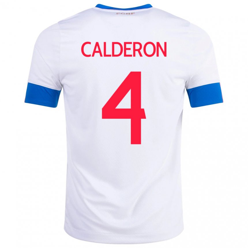 Damen Costa-ricanische Brandon Calderon #4 Weiß Auswärtstrikot Trikot 22-24 T-shirt Österreich