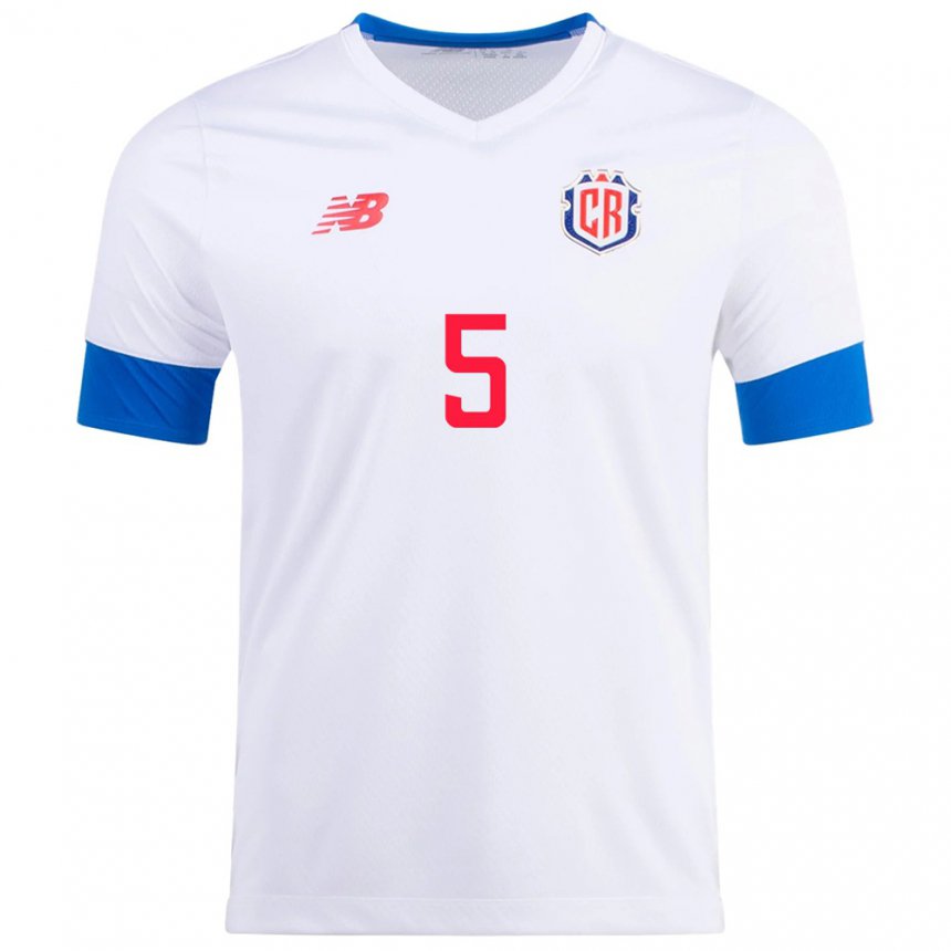 Damen Costa-ricanische Santiago Van Der Putten #5 Weiß Auswärtstrikot Trikot 22-24 T-shirt Österreich