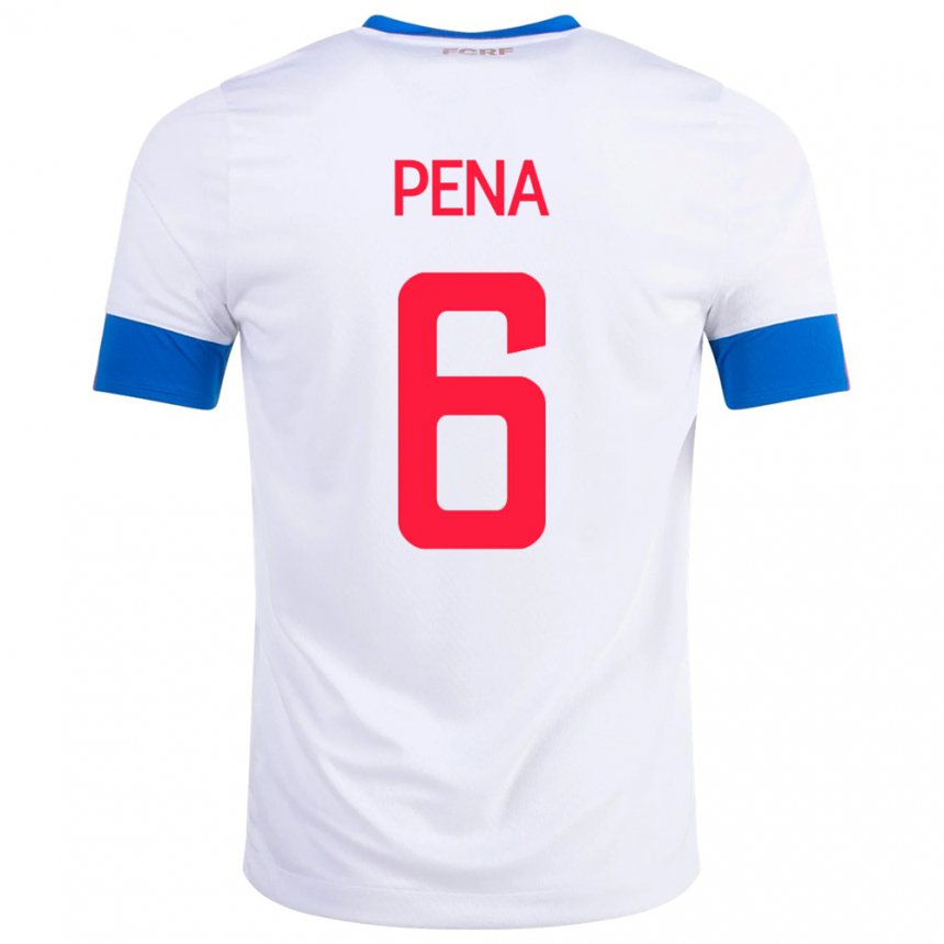 Damen Costa-ricanische Ricardo Pena #6 Weiß Auswärtstrikot Trikot 22-24 T-shirt Österreich