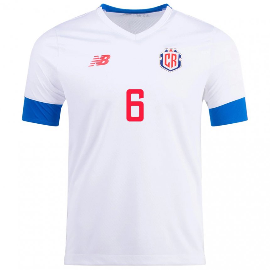 Damen Costa-ricanische Ricardo Pena #6 Weiß Auswärtstrikot Trikot 22-24 T-shirt Österreich