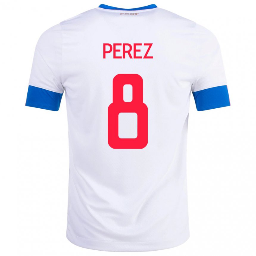 Damen Costa-ricanische Creichel Perez #8 Weiß Auswärtstrikot Trikot 22-24 T-shirt Österreich