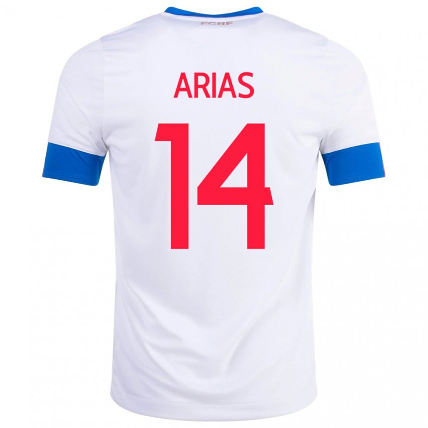 Damen Costa-ricanische Timothy Arias #14 Weiß Auswärtstrikot Trikot 22-24 T-shirt Österreich