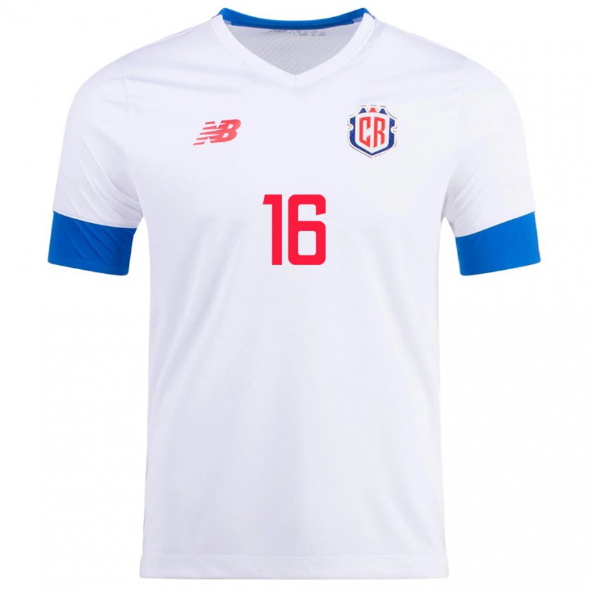 Damen Costa-ricanische Andrey Salmeron #16 Weiß Auswärtstrikot Trikot 22-24 T-shirt Österreich