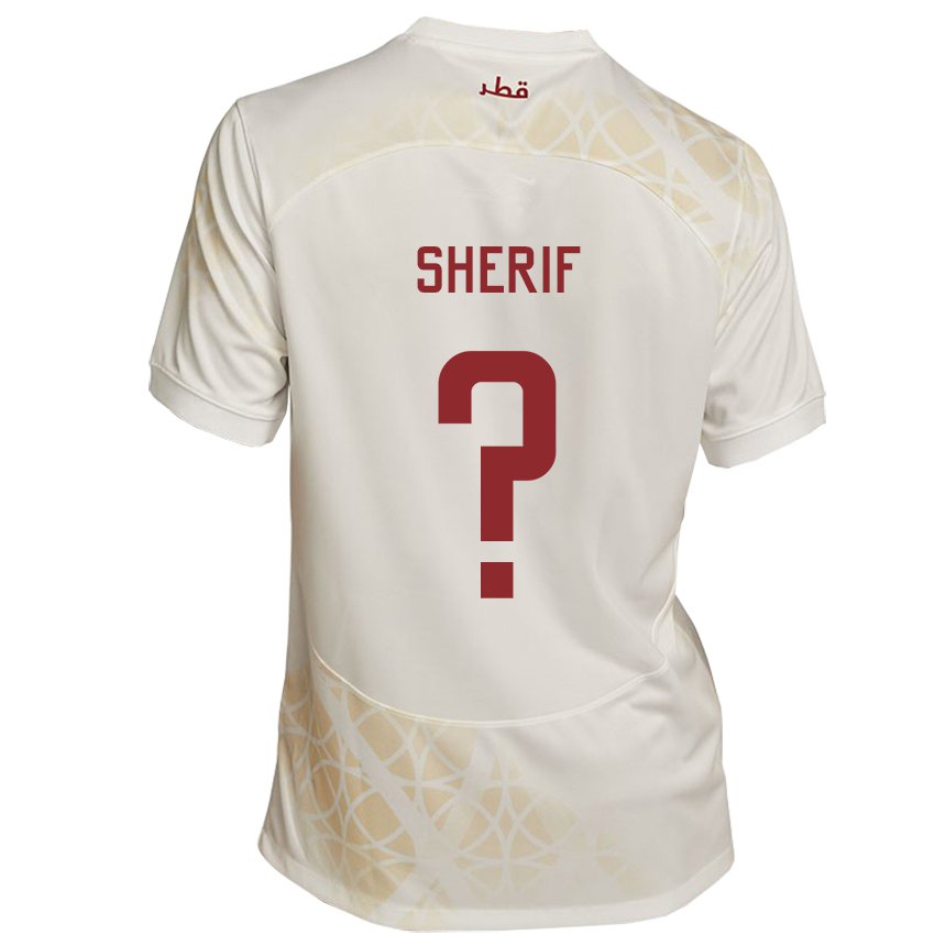 Damen Katarische Marwan Sherif #0 Goldbeige Auswärtstrikot Trikot 22-24 T-shirt Österreich