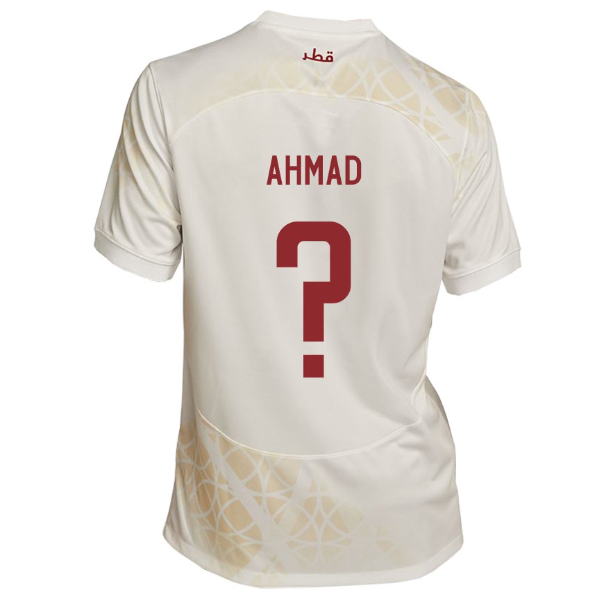 Damen Katarische Homam Ahmad #0 Goldbeige Auswärtstrikot Trikot 22-24 T-shirt Österreich