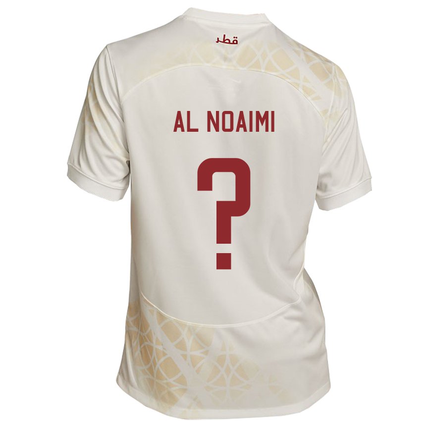 Damen Katarische Mohammad Al Noaimi #0 Goldbeige Auswärtstrikot Trikot 22-24 T-shirt Österreich