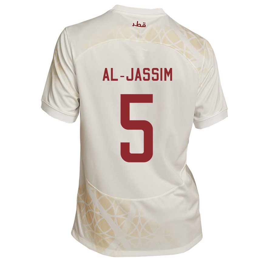 Damen Katarische Dana Al Jassim #5 Goldbeige Auswärtstrikot Trikot 22-24 T-shirt Österreich