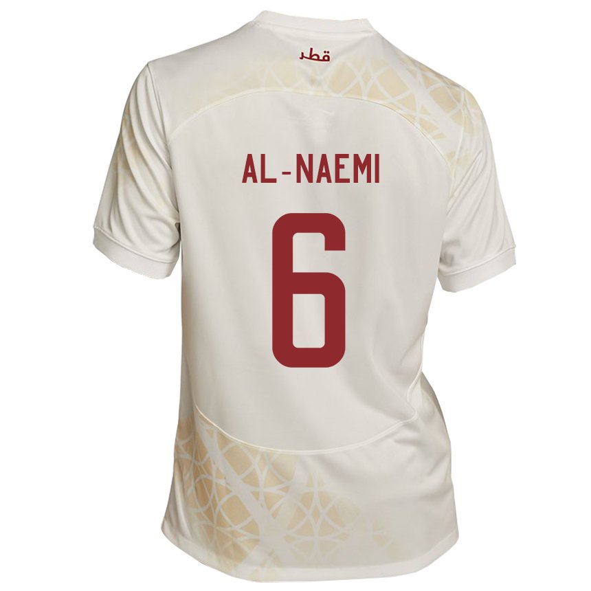 Damen Katarische Reem Al Naemi #6 Goldbeige Auswärtstrikot Trikot 22-24 T-shirt Österreich
