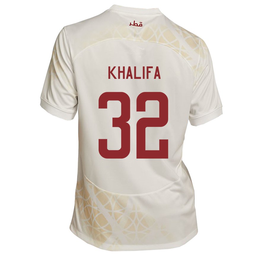 Damen Katarische Duana Khalifa #32 Goldbeige Auswärtstrikot Trikot 22-24 T-shirt Österreich
