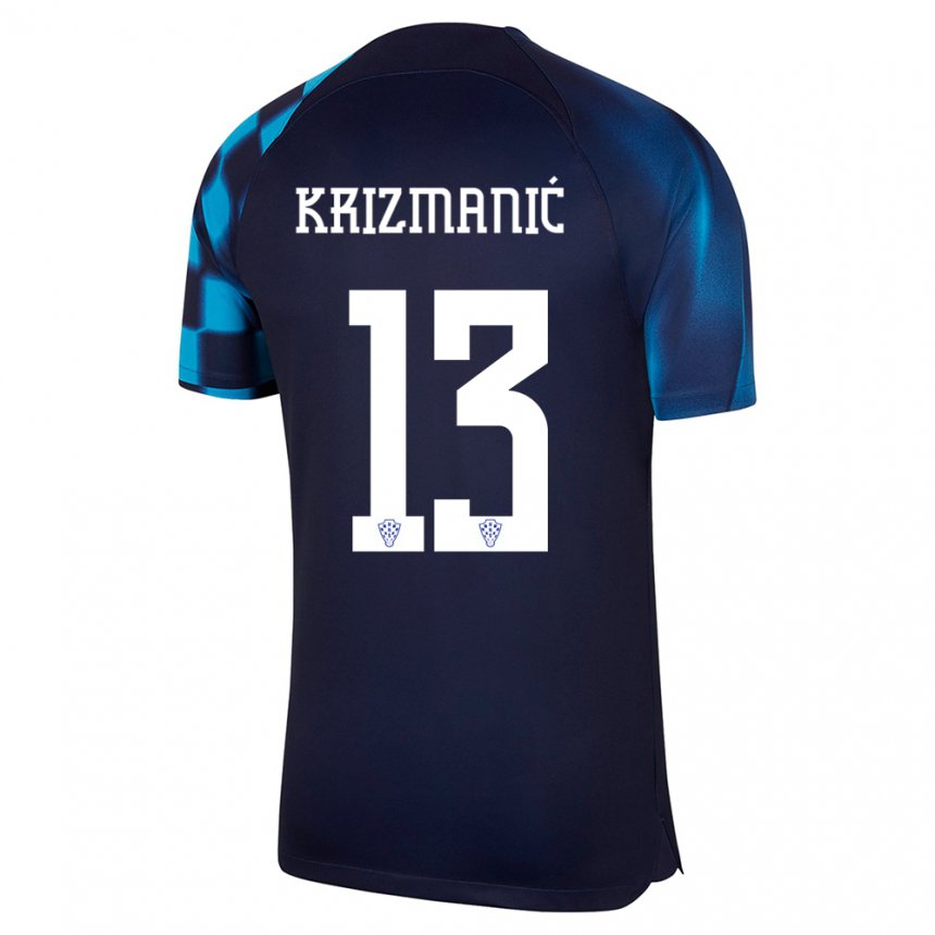 Damen Kroatische Kresimir Krizmanic #13 Dunkelblau Auswärtstrikot Trikot 22-24 T-shirt Österreich