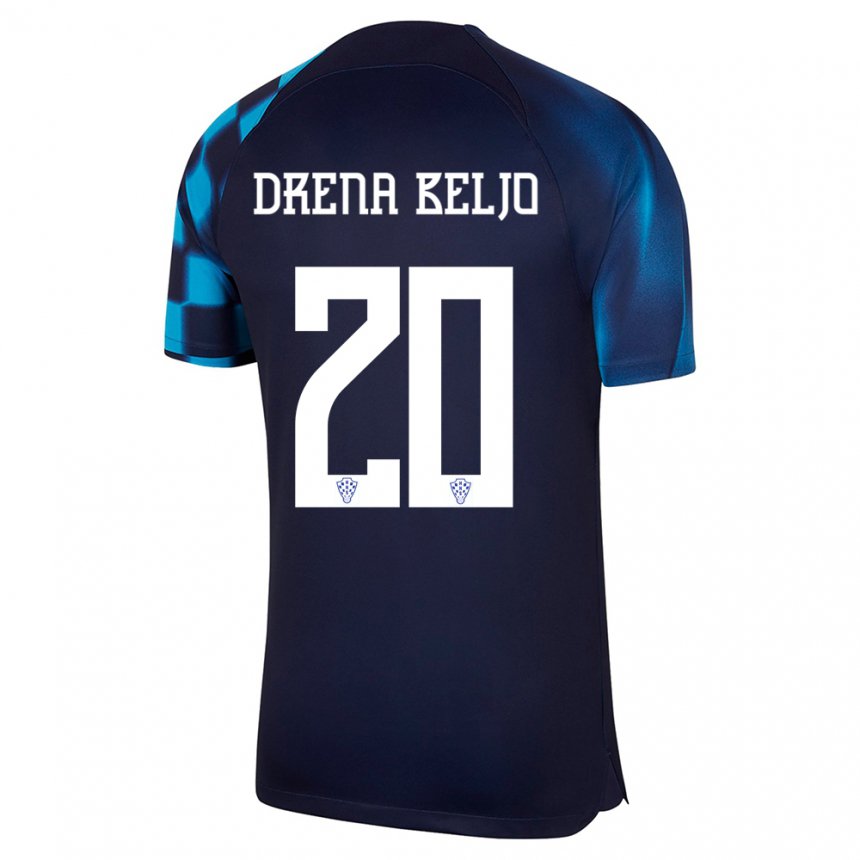 Damen Kroatische Dion Drena Beljo #20 Dunkelblau Auswärtstrikot Trikot 22-24 T-shirt Österreich