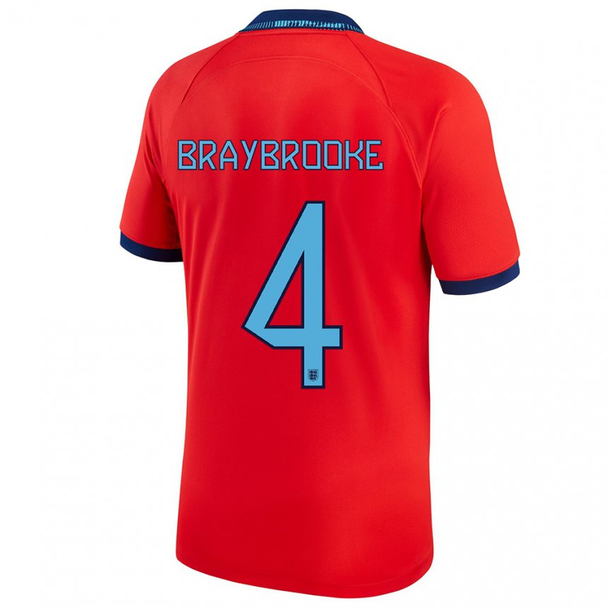 Damen Englische Samuel Braybrooke #4 Rot Auswärtstrikot Trikot 22-24 T-shirt Österreich