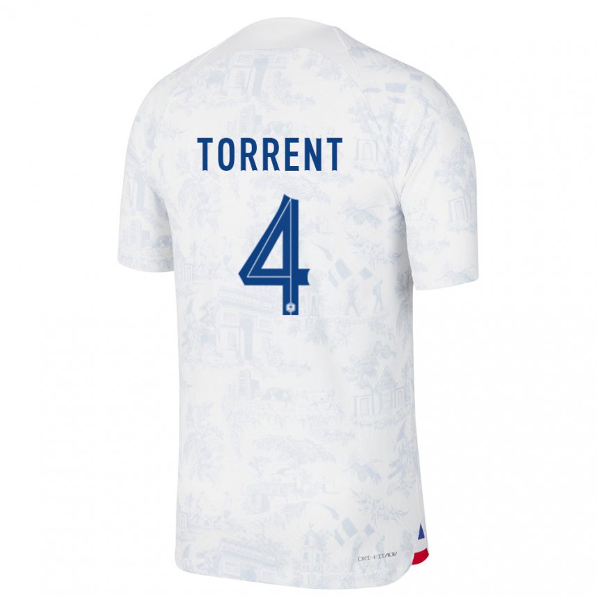 Damen Französische Marion Torrent #4 Weiß Blau Auswärtstrikot Trikot 22-24 T-shirt Österreich