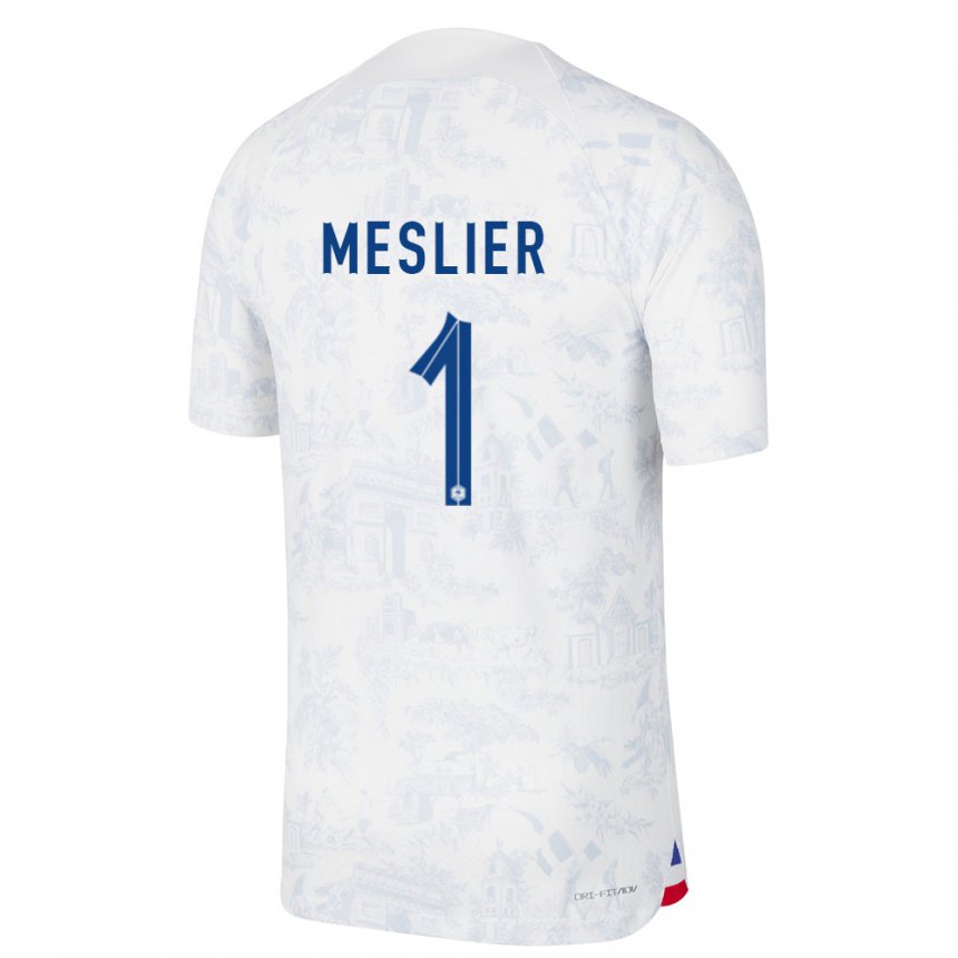 Damen Französische Illan Meslier #1 Weiß Blau Auswärtstrikot Trikot 22-24 T-shirt Österreich