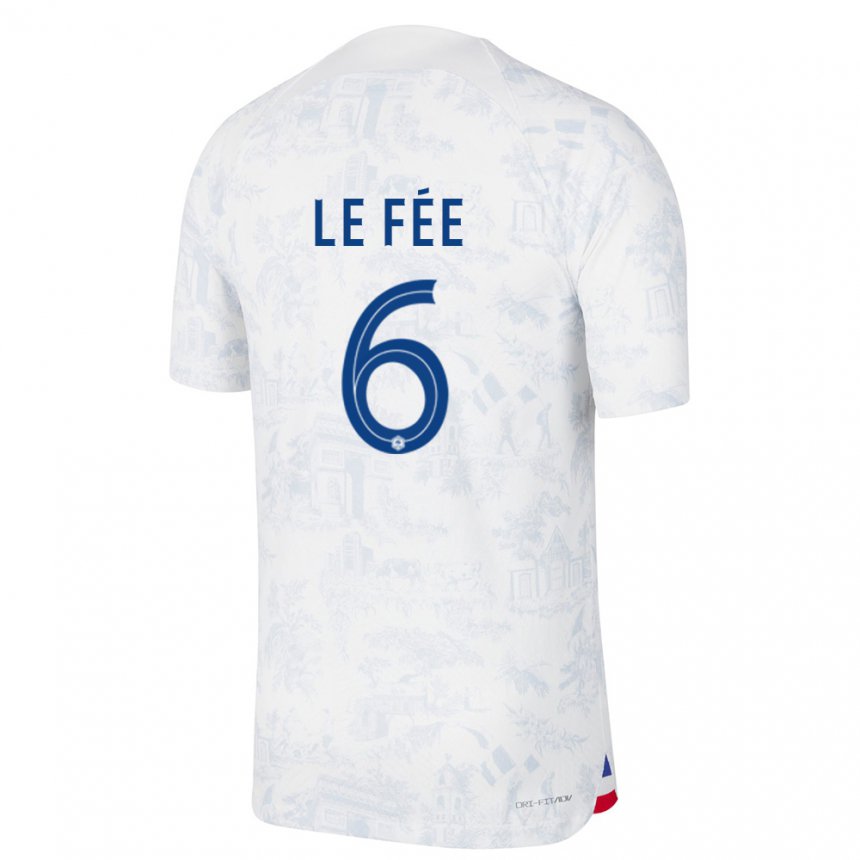 Damen Französische Enzo Le Fee #6 Weiß Blau Auswärtstrikot Trikot 22-24 T-shirt Österreich