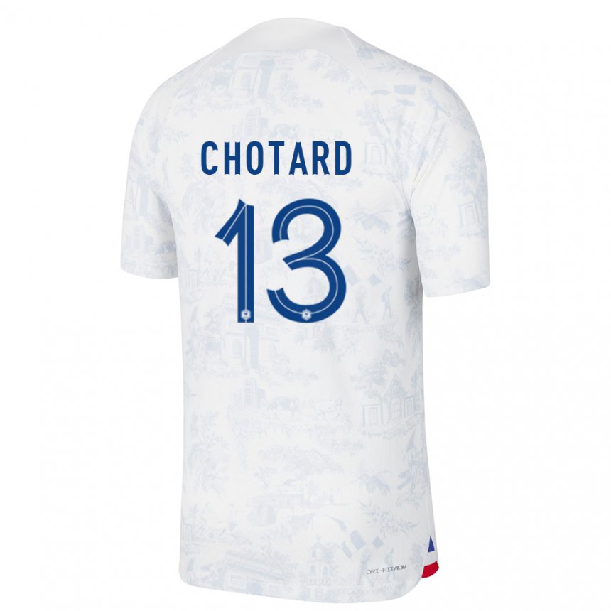 Damen Französische Joris Chotard #13 Weiß Blau Auswärtstrikot Trikot 22-24 T-shirt Österreich