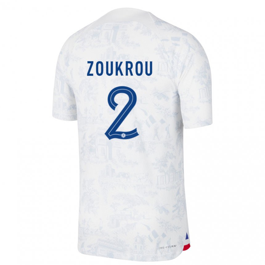 Damen Französische Tanguy Zoukrou #2 Weiß Blau Auswärtstrikot Trikot 22-24 T-shirt Österreich