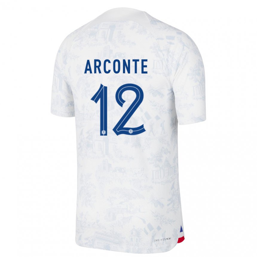 Damen Französische Tairyk Arconte #12 Weiß Blau Auswärtstrikot Trikot 22-24 T-shirt Österreich