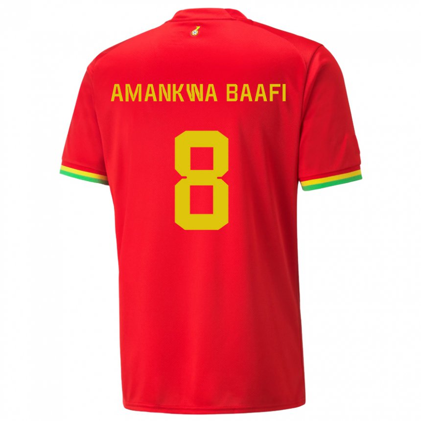 Damen Ghanaische Yaw Amankwa Baafi #8 Rot Auswärtstrikot Trikot 22-24 T-shirt Österreich